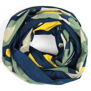 Foulard Coton Bio Cosmopolis Marine Navy