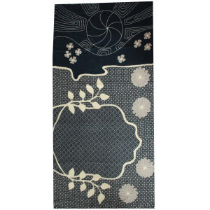 XL Wool Scarf Origami Navy
