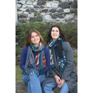 XL Wool Scarf Oasis Blue Bleu