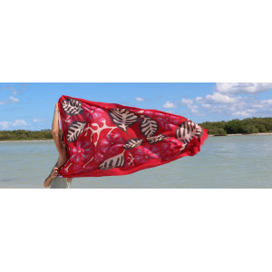foulard Coton Bio Equateur Rouge
