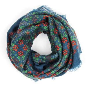 Carré Laine Agata Bleu
