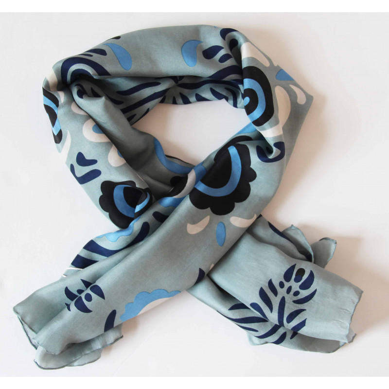 Carré Soie Anastasia Bleu/ Blue