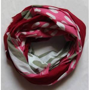 Foulard Coton Bio Onirique Rouge Red