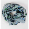 Carré Soie Flora Bleu Blue