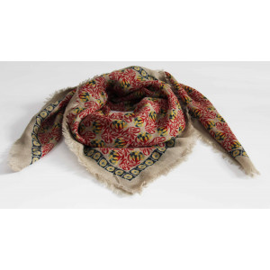 Carré Laine Poème Rouge Red