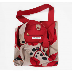 Cabas en coton upcycling Prunus Rouge Red