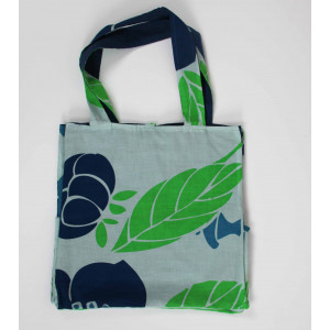 Cabas en coton upcycling Poppy Bleu Blue