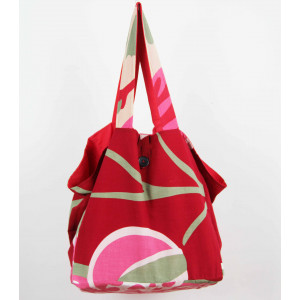 Cabas en coton upcycling Onirique Rouge Red