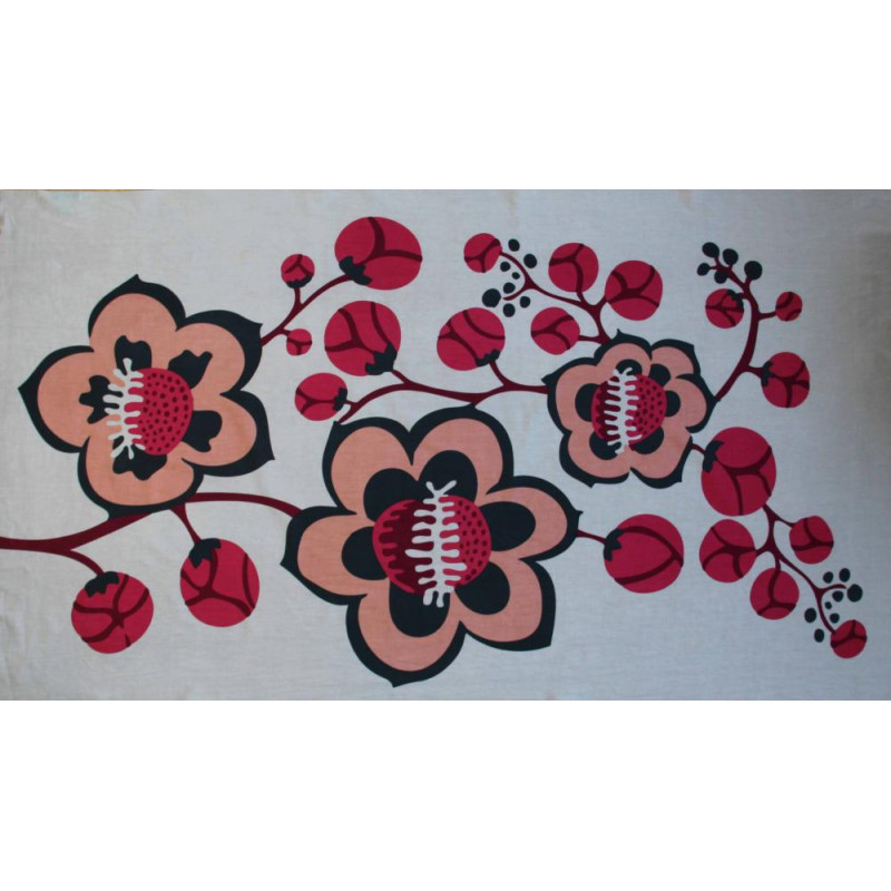 Foulard Coton Bio Prunus Rouge Red