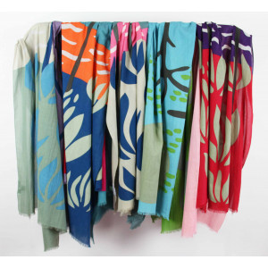 Foulard Coton Bio Cap Breton Bleu Blue