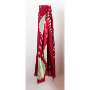 Foulard Coton Bio Mekong Bordeaux