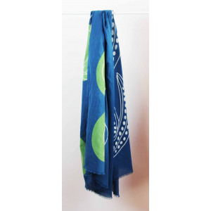 Foulard Coton Bio Mekong Marine Navy