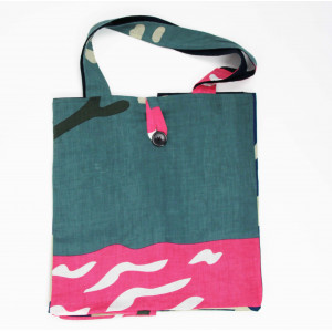 Cabas en coton upcycling Cap Breton Bleu