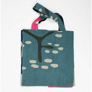 Cabas en coton upcycling Cap Breton Bleu