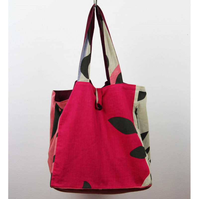 Cabas en coton upcycling Sycomore Fuchsia