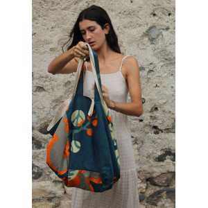 Cabas en coton upcycling Prunus Marine