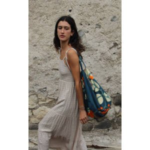 Cabas en coton upcycling Prunus Marine