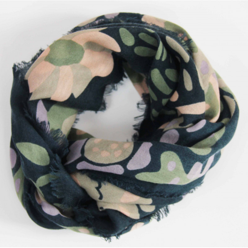 Carré Laine Girandole Marine Navy