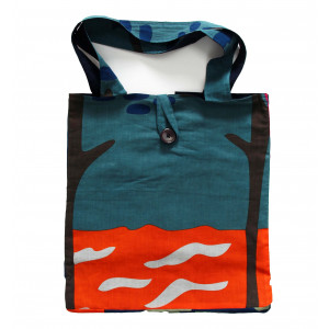 Cabas en coton upcycling Cap Breton Marine Navy