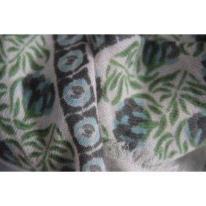 Carré Laine Poème Vert Green