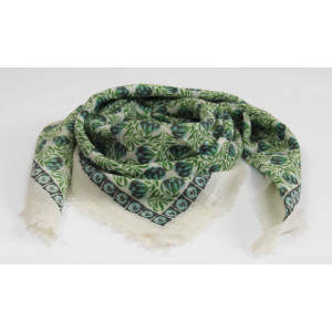 Carré Laine Poème Vert Green