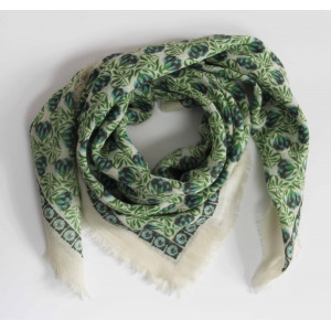 Carré Laine Poème Vert Green