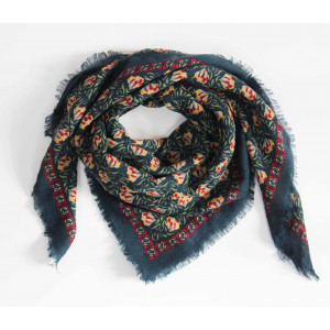 Carré Laine Poème Marine Navy