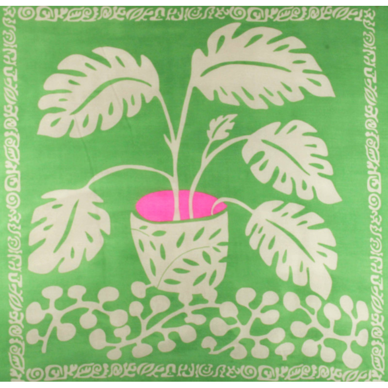 Carré Laine Monstera Vert