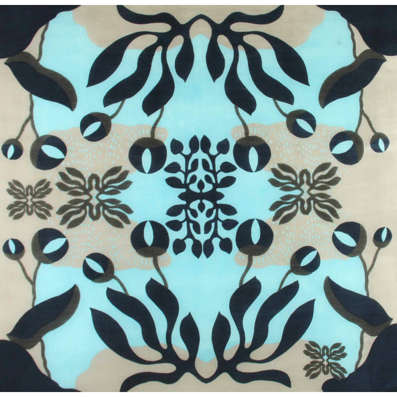 Carré Laine Abysse Bleu