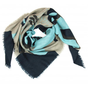 Carré Laine Abysse Bleu