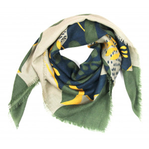 Carré Laine Abysse Marron Jaune