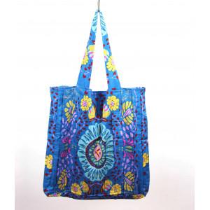 Sac Musette en soie Marushka Bleu