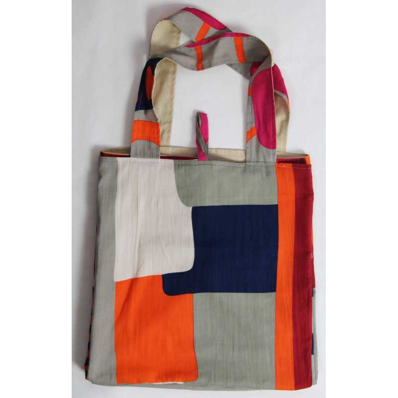 Cabas en coton upcycling Combination Fuchsia