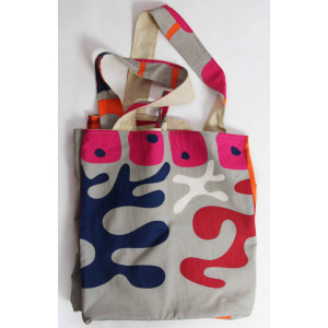 Cabas en coton upcycling Combination Fuchsia