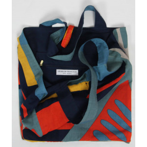 Cabas en coton upcycling Sunshine Bleu Blue