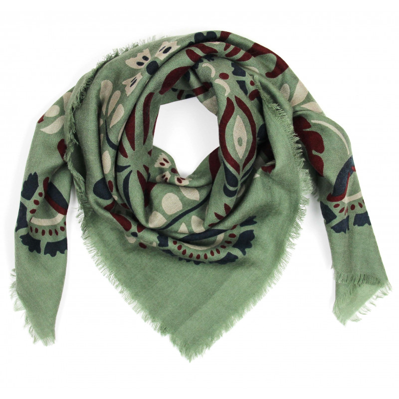 Carré Laine Tatiana Kaki