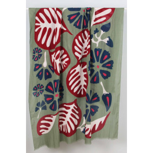 foulard Coton Bio Equateur Kaki