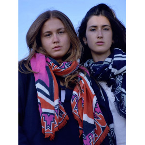 XL Wool Scarf Ndebele Orange