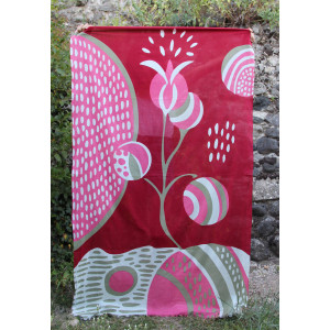 Foulard Coton Bio Onirique Rouge Red