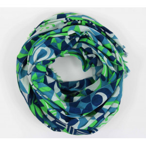 Foulard Coton Bio Bergen Bleu Blue