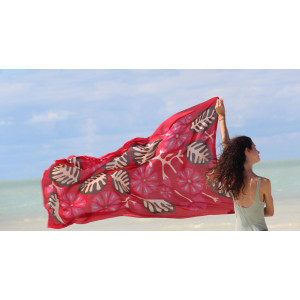 foulard Coton Bio Equateur Rouge