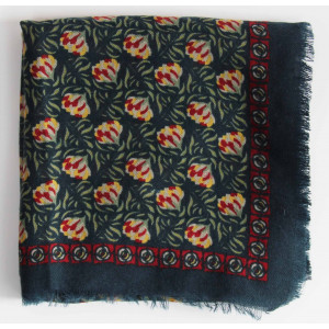 Wool Square Poème Marine Navy 