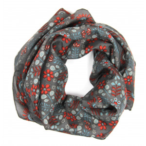 Carré Soie Nina Marron