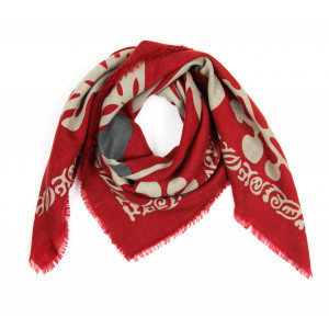 Wool Square Monstera Rouge