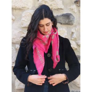 Wool Square Monstera Fuchsia 