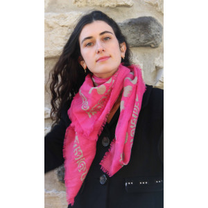 Wool Square Monstera Fuchsia 