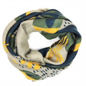 Wool Square Abysse Marron Jaune