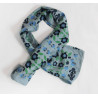 Carré Soie Flora Bleu Blue