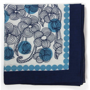 Carré Coton Burma Bleu Blue