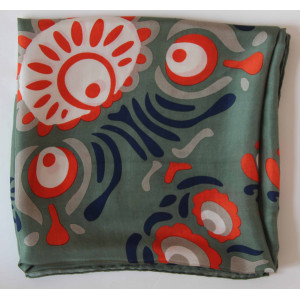 Carré Soie Anastasia Kaki